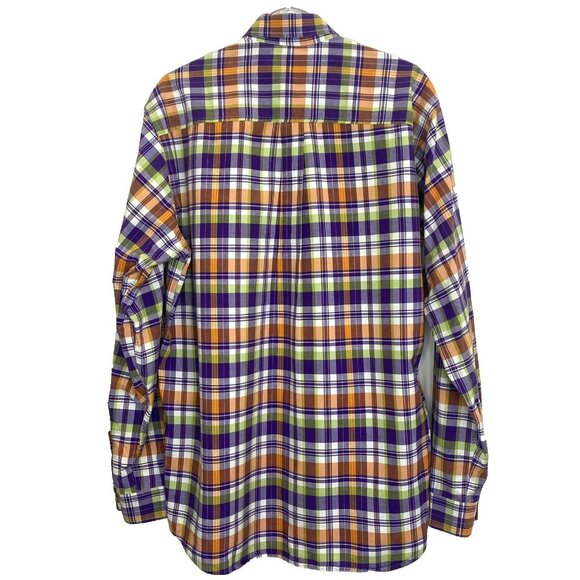 Cinch Shirt Mens Size Small Long Sleeve Button Down Plaid Purple Orange Western - Picture 4 of 4